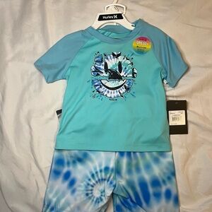 ✨Hurley Blue Rashguard Swim Set